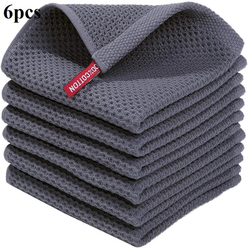 6-Pack Kitchen Dishcloths – Charcoal Grey