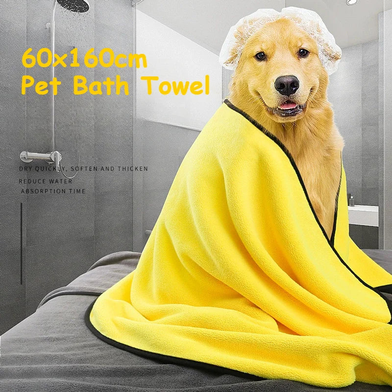 Pet Quick‑Dry Towel – Super‑Absorbent, Soft Polyester for Dogs & Cats