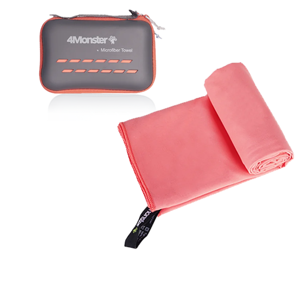 brick red microfibre sports towel compact fitness towel