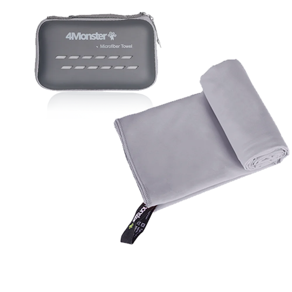 gray microfibre sports towel lightweight compact travel towel