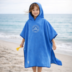 kids microfibre swim poncho used on the beach