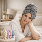 microfibre hair towel wrap quick dry hair towel grey