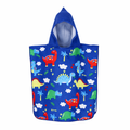 kids hooded towel blue dinosaur cartoon beach towel poncho