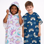 kids hooded poncho towel cartoon beach towel for children
