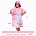 kids hooded poncho towel size chart dimensions children towel
