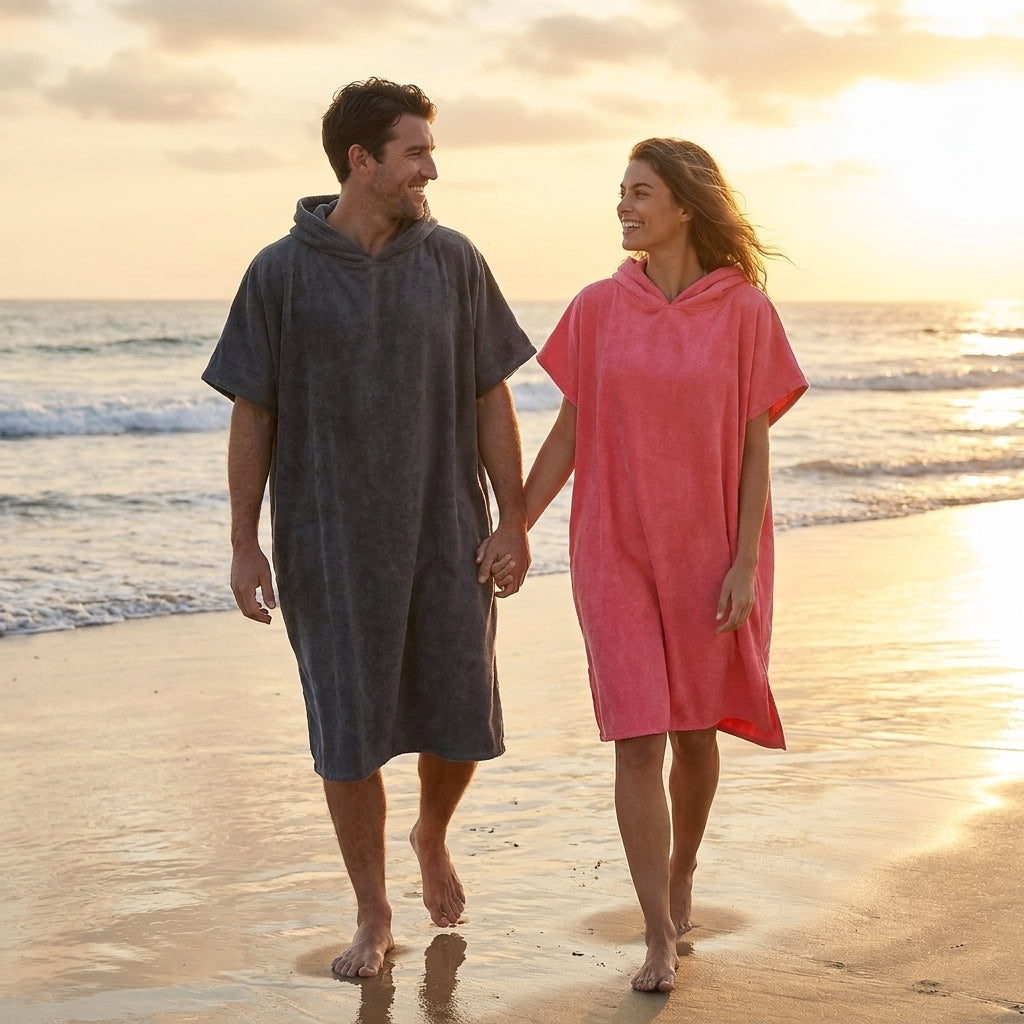 Sneldrogende microvezel surfponcho met capuchon – BeachFlow