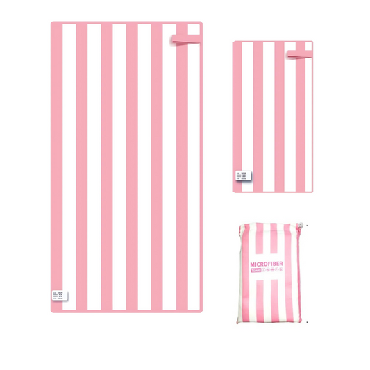 2-Piece Striped Microfibre Quick-Dry Towel