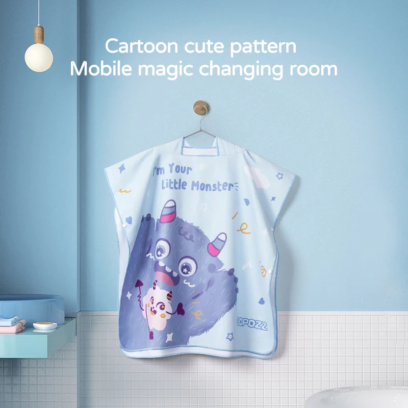 Children’s Hooded Towel – Quick-Dry Microfibre Bath Poncho for Kids