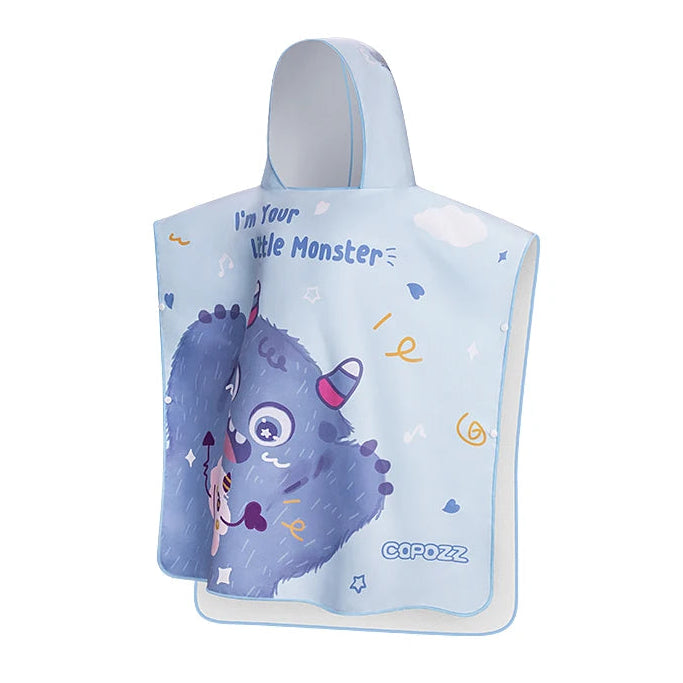 kids hooded blanket blue monster design