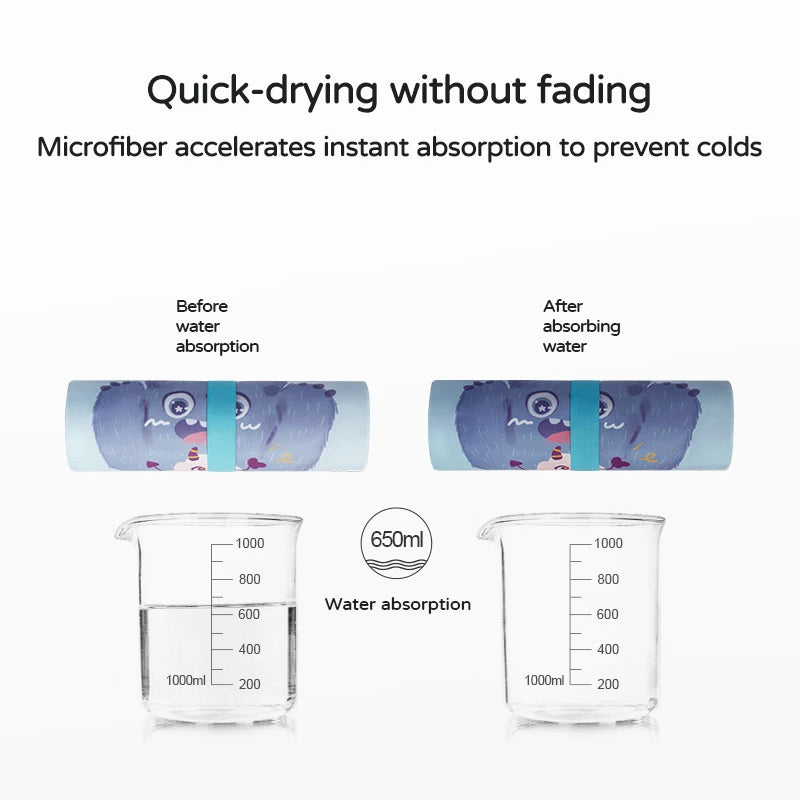 Children’s Hooded Towel – Quick-Dry Microfibre Bath Poncho for Kids