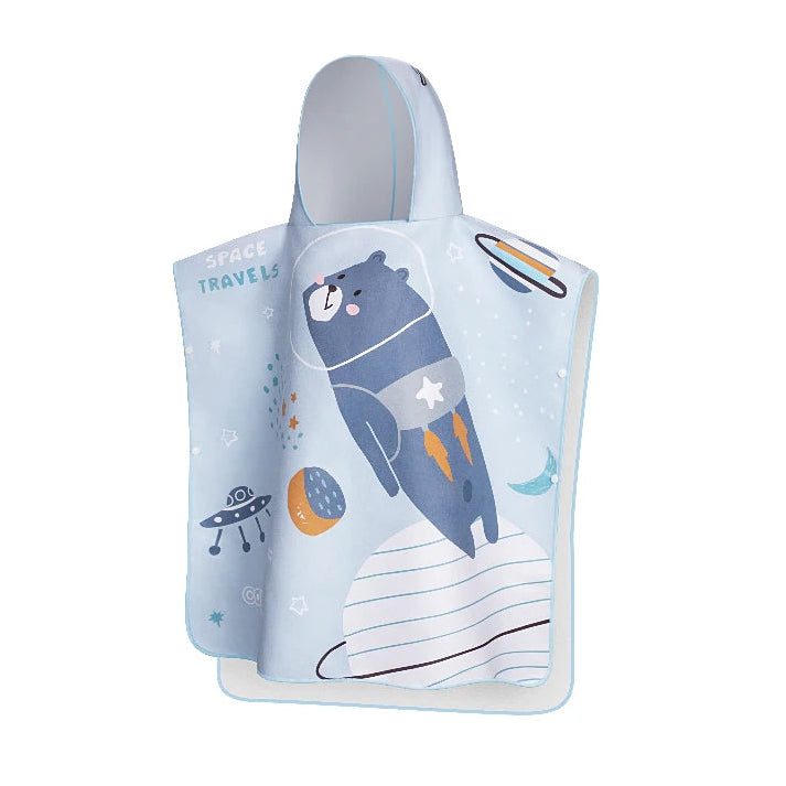 kids hooded blanket space bear design