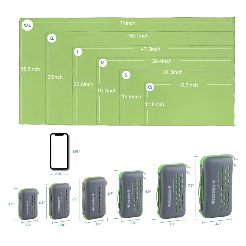 microfibre towel compact sizes comparison lightweight travel towel