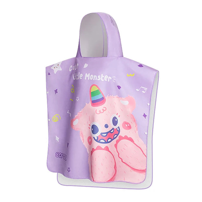 kids hooded blanket purple monster design