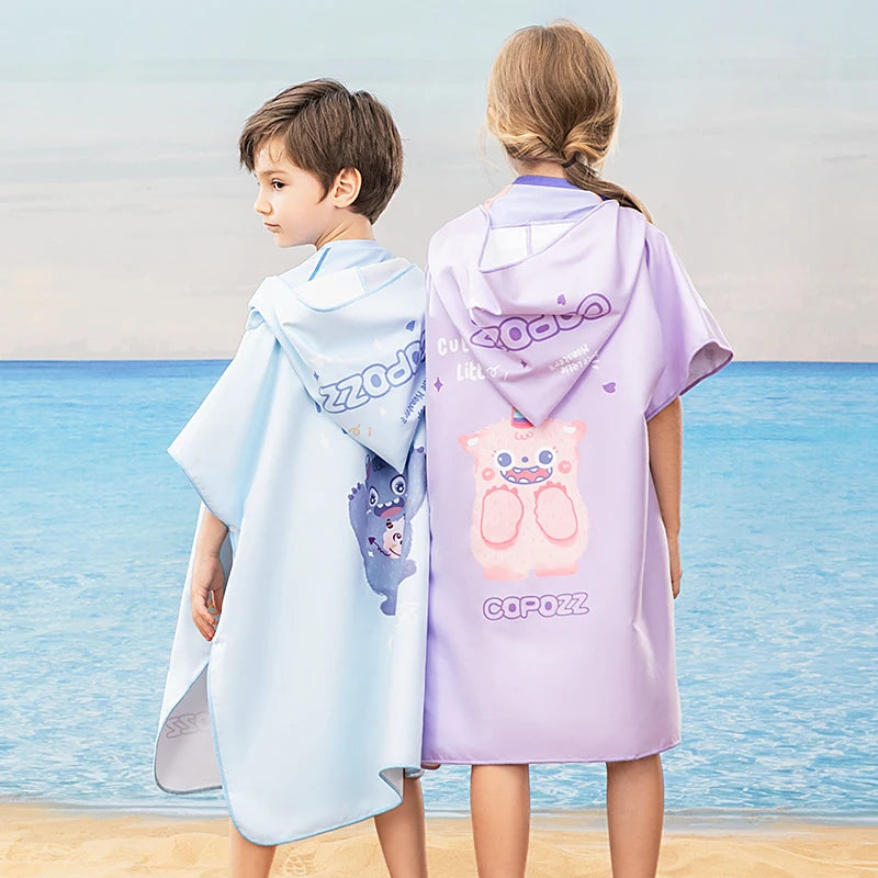 Children’s Hooded Towel – Quick-Dry Microfibre Bath Poncho for Kids