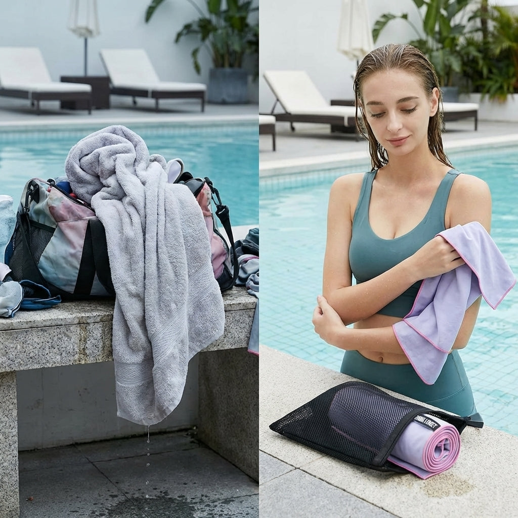Quick dry microfibre towel performance showing fast drying and high absorption