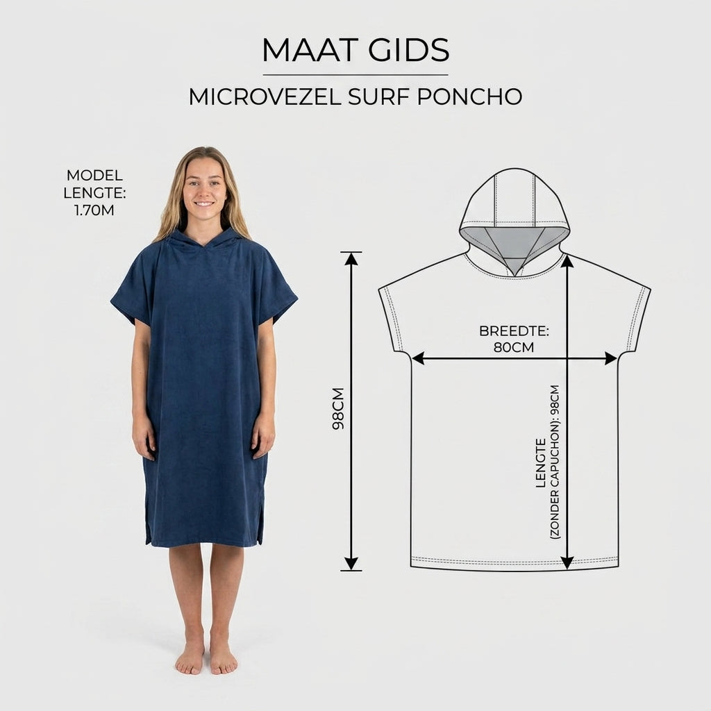 Sneldrogende microvezel surfponcho met capuchon – BeachFlow