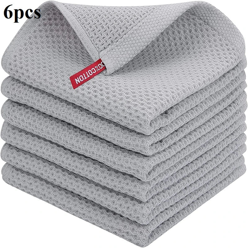 6-Pack Kitchen Dishcloths – Silver Grey
