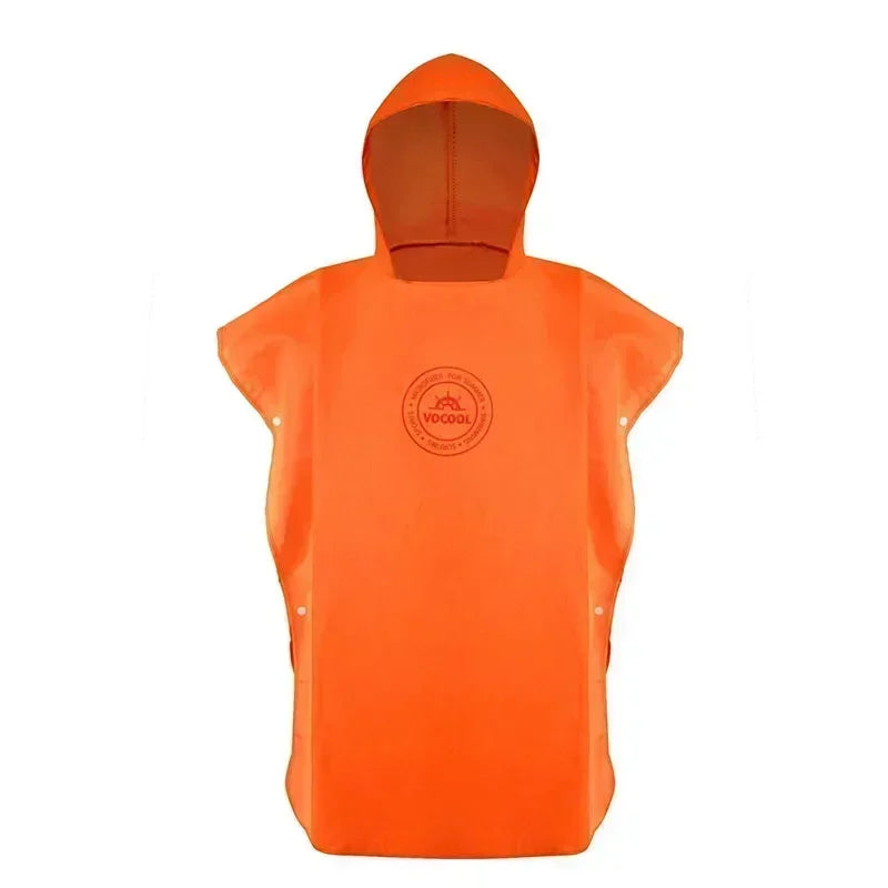 orange kids microfibre swim poncho hooded towel
