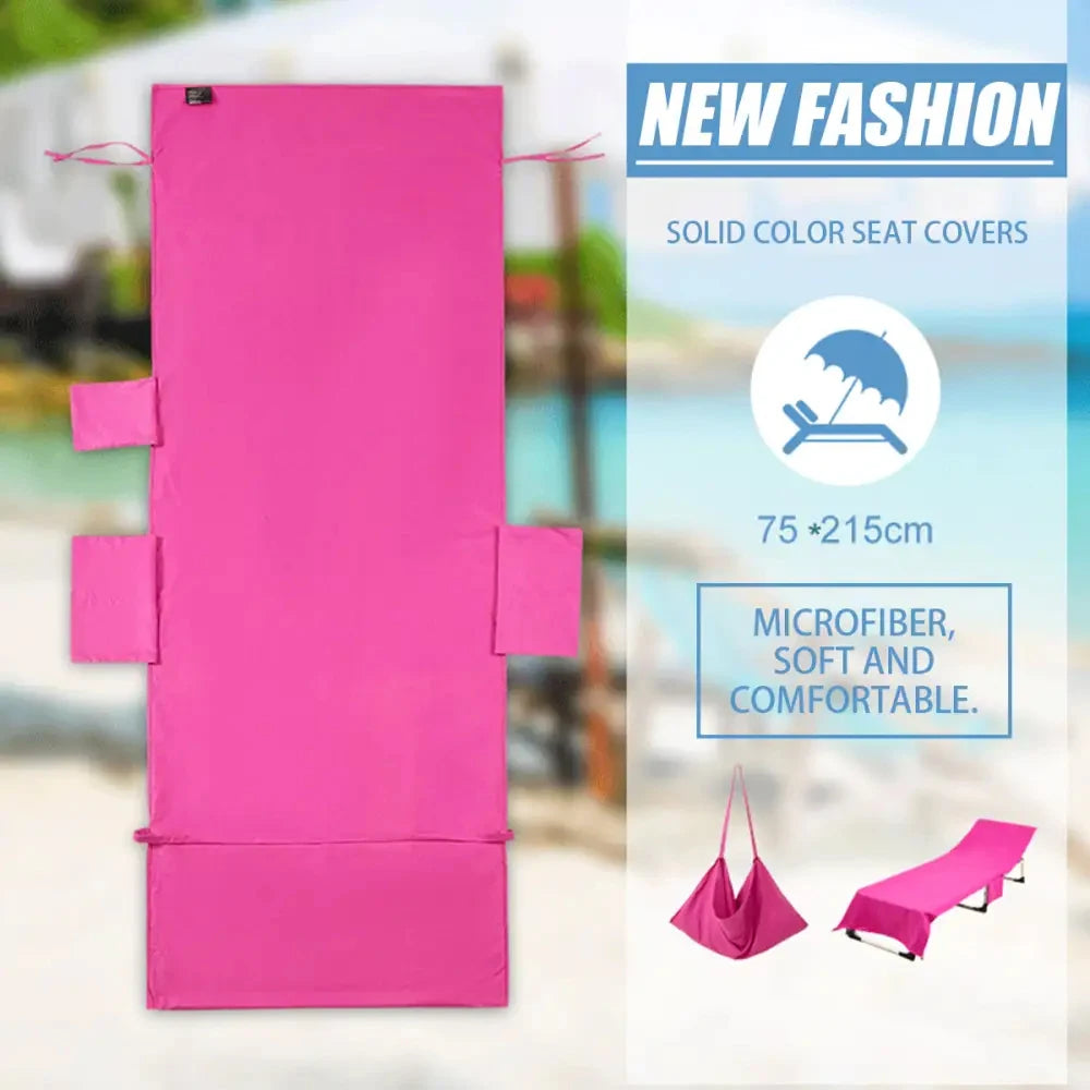 portable beach chair towel with side storage pockets