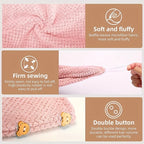 Close up of waffle texture microfibre hair towel showing soft absorbent fabric
