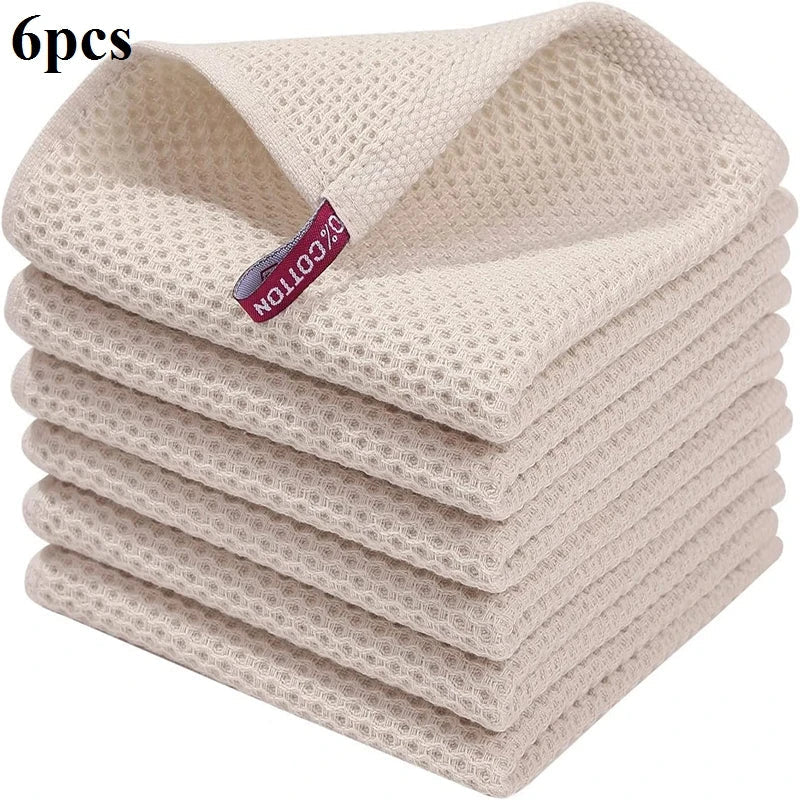 6-Pack Premium Microfibre Kitchen Dishcloths – Ivory Cream