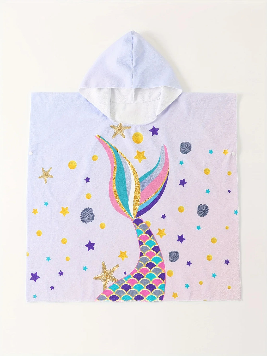 Kids Hooded Microfiber Beach Towel – Mermaid