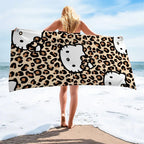 Cute Kitty Leopard Print Beach Towel – Quick-Dry & Chic for Pool, Beach or Travel