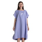 purple changing robe microfibre quick dry unisex beach poncho front view