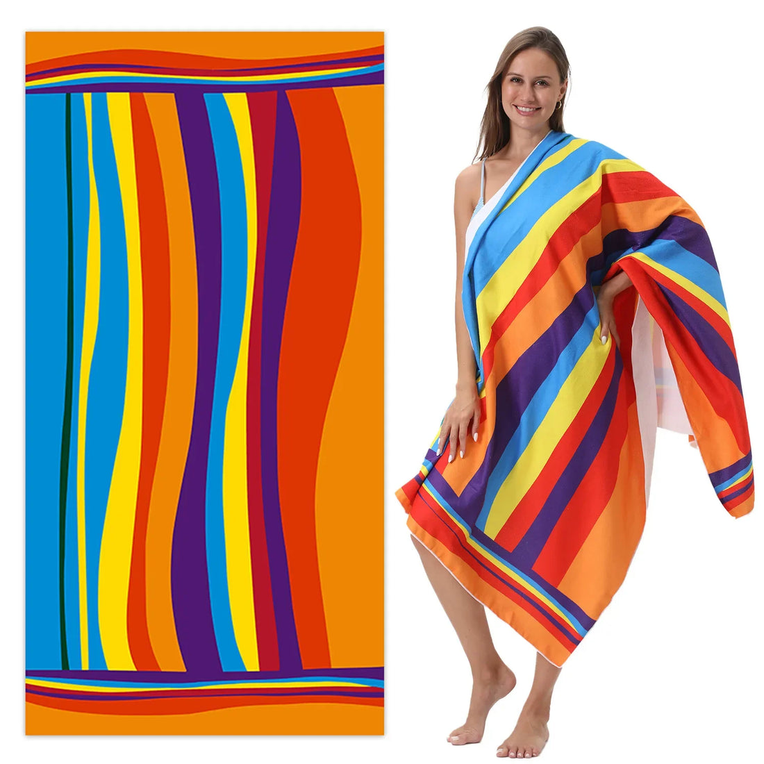 Beach towel made from quick-dry microfibre – lightweight, compact and perfect for travel, swimming or gym