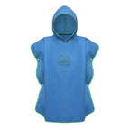 blue kids microfibre swim poncho hooded towel