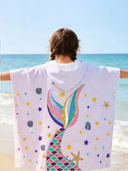 Kids Hooded Microfiber Beach Towel – Mermaid