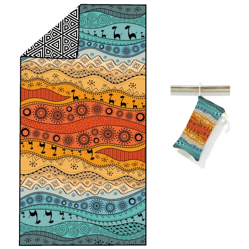 Premium Double-Sided Microfibre Quick-Dry Sports & Beach Towel – Sunset Horizon