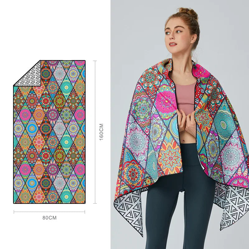 geometric pattern velvet microfibre towel wearable wrap design