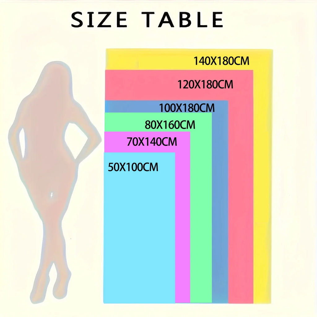 microfibre beach towel size chart dimensions