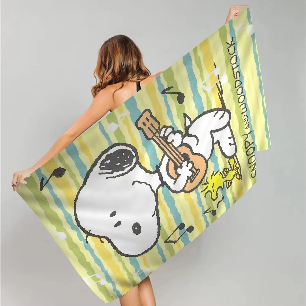 Cartoon Beagle-Inspired Microfibre Beach Towel