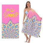 mandala printed velvet towel design colorful beach towel pattern detail