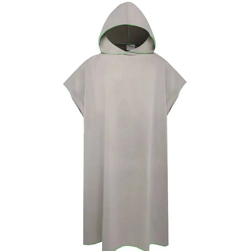 Zandsteen BeachFlow poncho met capuchon voor camping en outdoor gebruik