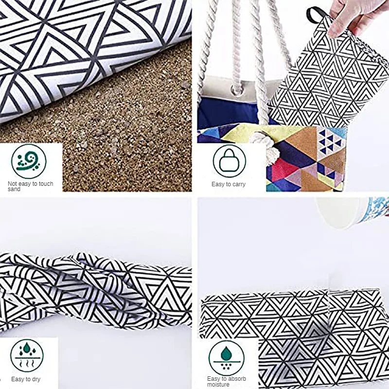 microfibre towel hanging display geometric design quick dry beach towel lightweight