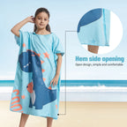 kids hooded towel poncho beach use lightweight quick dry microfibre towel children
