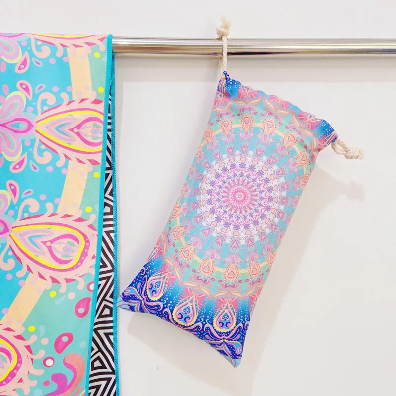 Premium Double-Sided Microfibre Quick-Dry Sports & Beach Towel – Boho Bloom