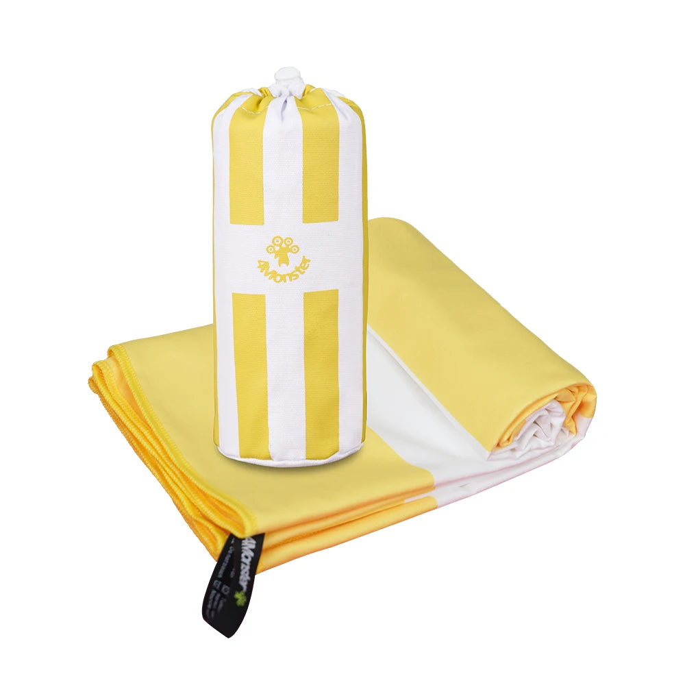 Premium Striped Quick‑Dry Microfibre Towel – Style, Performance, Adventure‑Ready