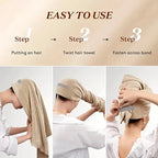 how to use microfibre hair towel wrap steps