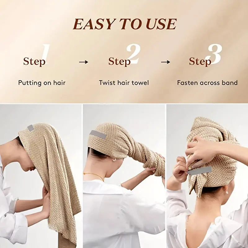 how to use microfibre hair towel wrap steps