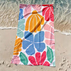 Sunburst Bloom strandhanddoek op het zand voor strand en zwembad