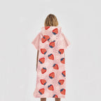 strawberry print adult microfibre surf poncho changing robe