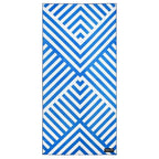 blue geometric microfibre towel pattern quick dry beach towel design detail