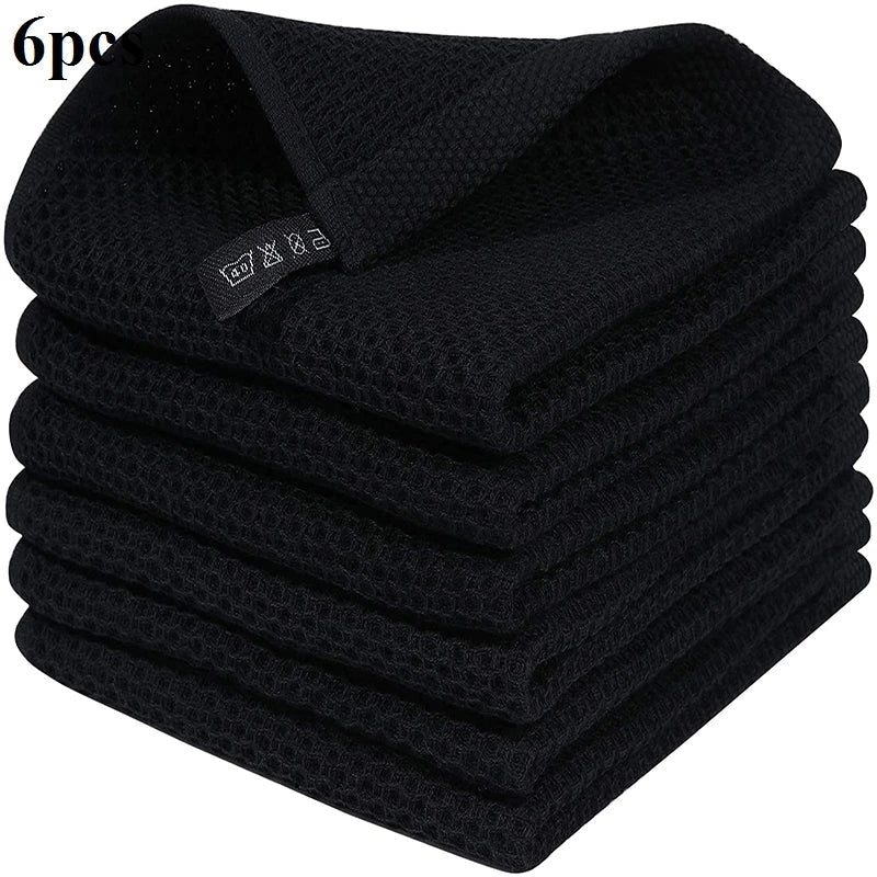 6-Pack Kitchen Dishcloths – Jet Black