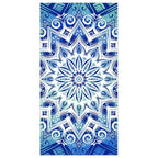 blue mandala towel pattern detail geometric design microfibre beach towel print