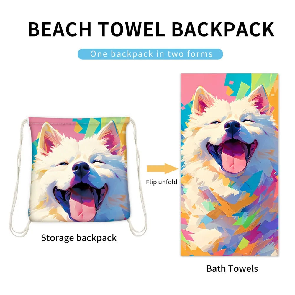 Microfibre Beach Towel Backpack