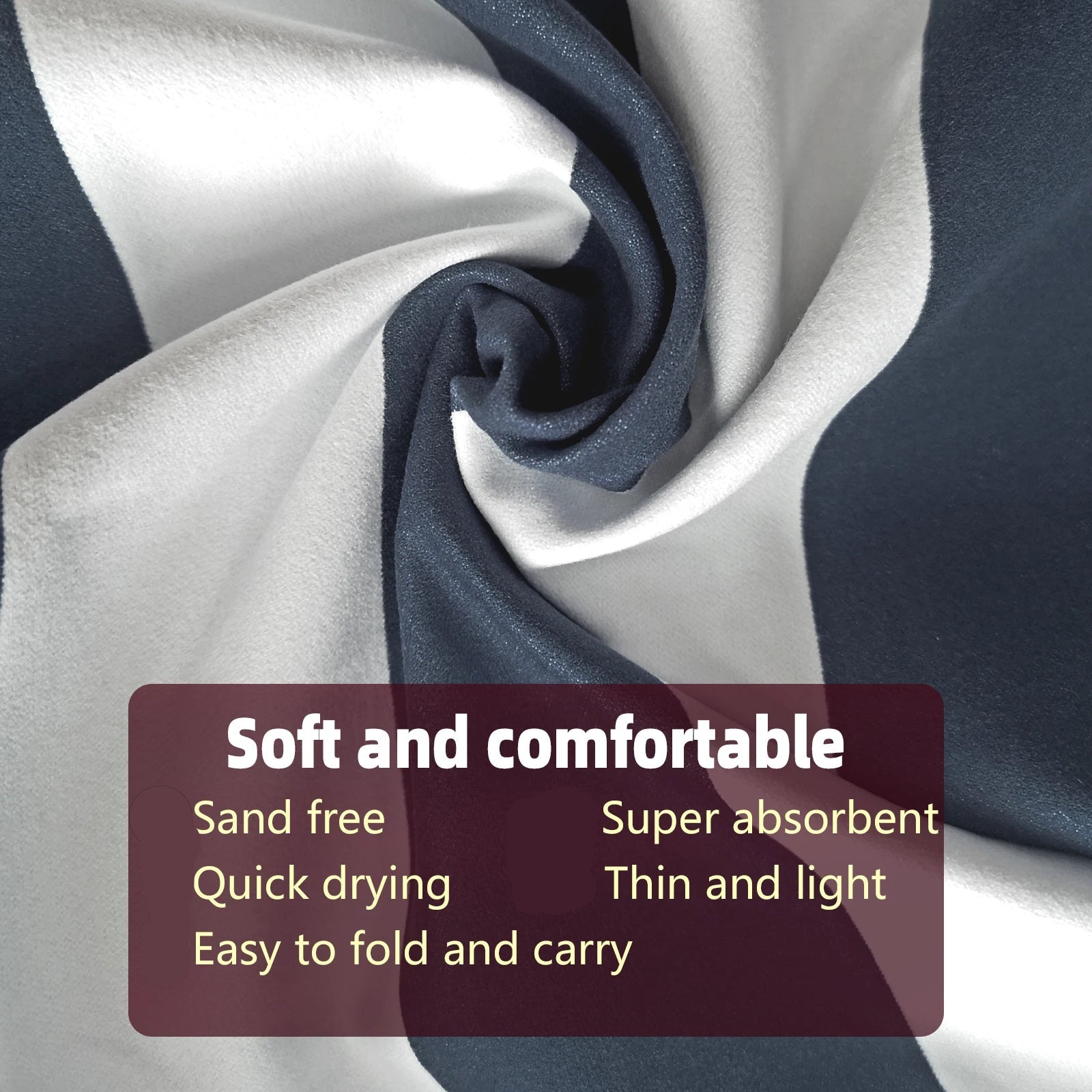 2-Piece Striped Microfibre Quick-Dry Towel